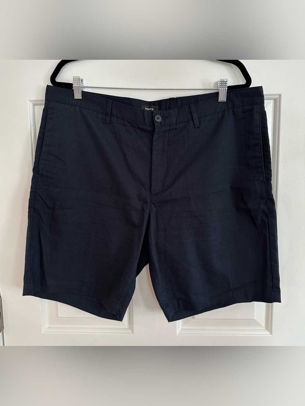 Theory Mens Zaine Chino Flat Front Navy Shorts Size 38 - EUC